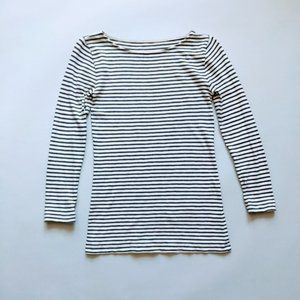 Black and White Striped Long Sleeve Tee XS Jcrew